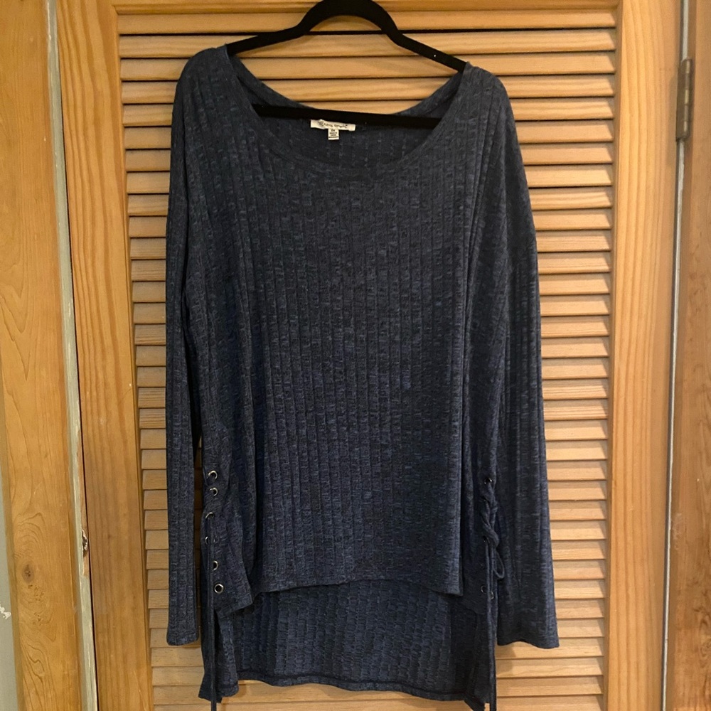 Navy Blue Knit Top